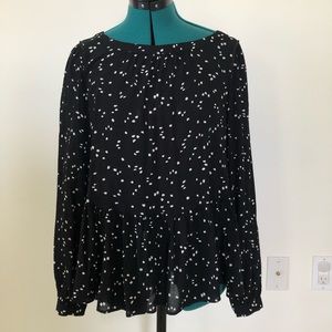 Maeve by Anthropologie Black ruffled hem blouse